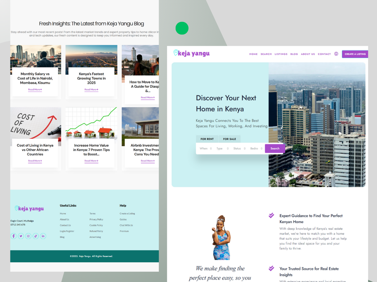 Nerdyincome.online portfolio - Keja Yangu Website